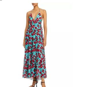 Alice and Olivia Mae Halter Floral Print Dress